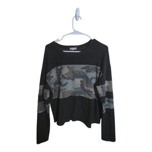 Moa Moa Top Women M Black Camo Safari Oversized USA Gorpcore Boho Military Soft